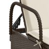 vidaXL Sun Lounger Brown Poly Rattan Standard Adjustable Armrests