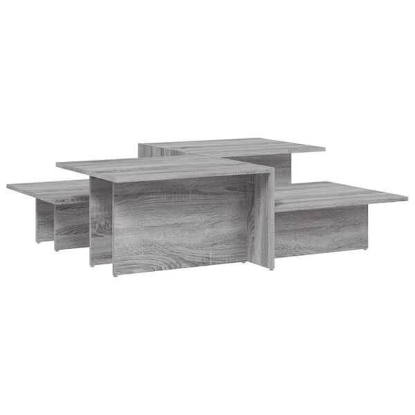 vidaXL Coffee Table Set of 2 Gray Sonoma Engineered Wood Medium