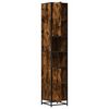 vidaXL Bathroom Cabinet Smoked Oak Engineered wood, metal Tall