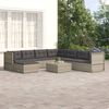 vidaXL Garden Lounge Set Grey PE rattan, powder-coated steel Large