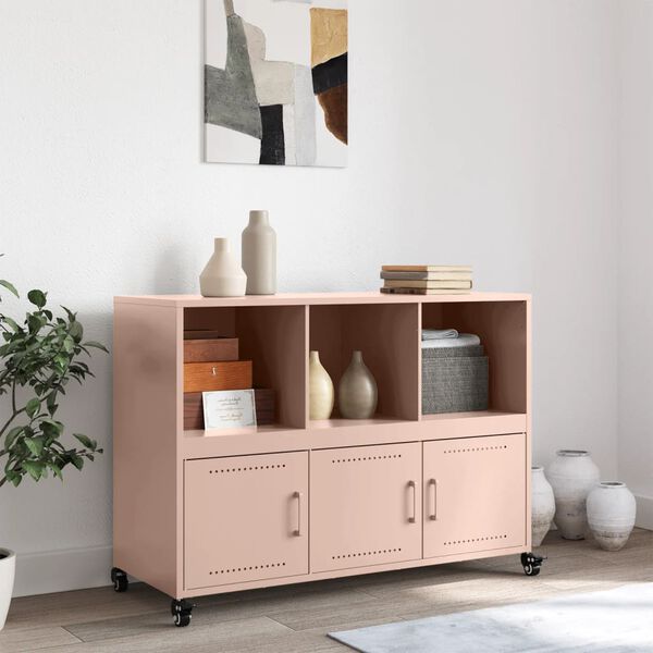 vidaXL Sideboard Pink Cold-rolled steel Medium Sideboard Rectangular
