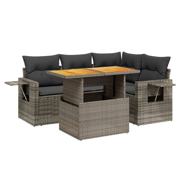 vidaXL Garden Sofa Set Grey
