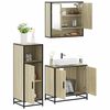 vidaXL Bathroom Furniture Set Sonoma Oak Engineered Wood, Metal, Glass