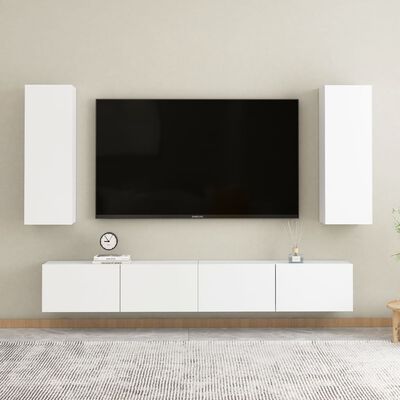vidaXL TV Cabinet White 12"x11.8"x35.4" Engineered Wood