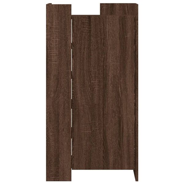 vidaXL Shoe Cabinet Brown Oak Engineered Wood 20.5 x 14.8 x 39.4 in
