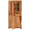 vidaXL Highboard Light brown Solid acacia wood, glass Rustic Highboard