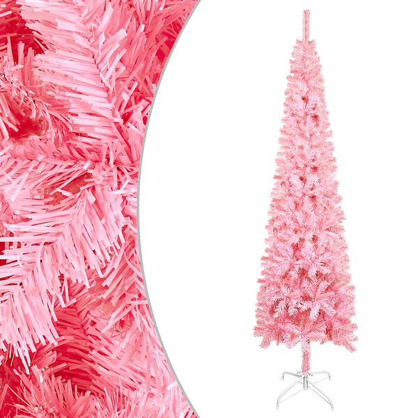 vidaXL Slim Christmas Tree Pink 6 ft