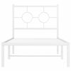 vidaXL Bed Frame White Powder-coated steel Small Single Metal Bed Frame