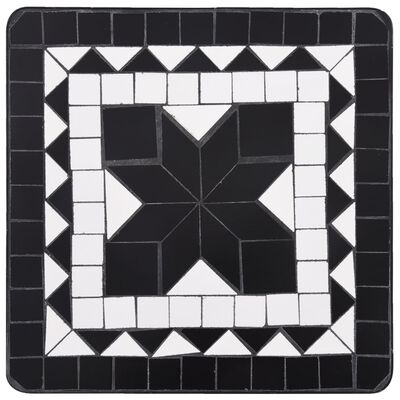 vidaXL Mosaic Side Table Black and White Ceramic