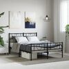 vidaXL Bed Frame Black Powder-Coated Steel 63 x 79 in Bed Frame