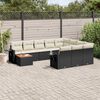 vidaXL Garden Sofa Set Black, Cream White