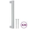 vidaXL Cabinet Handle Set of 20 Silver Stainless Steel Medium Durable