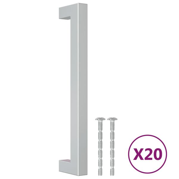 vidaXL Cabinet Handle Set of 20 Silver Stainless Steel Medium Durable