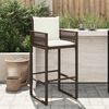 vidaXL Patio Bar Stool Brown PE rattan, Powder-coated steel Standard