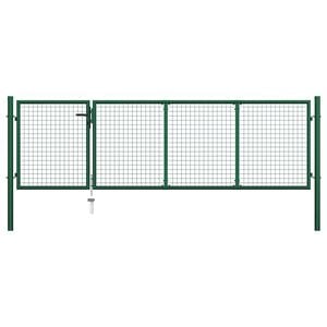 vidaXL Garden Gate Steel 137.8x39.4" Green