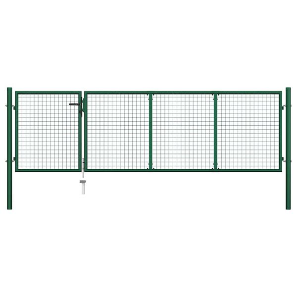 vidaXL Garden Gate Steel 137.8x39.4" Green