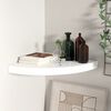 vidaXL Corner Shelf High gloss white Honeycomb MDF, metal 13.8x13.8x1.5 in