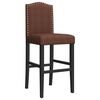 vidaXL Bar Chair Brown and Black Solid rubber wood, fabric (100% polyester)