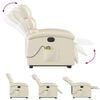 vidaXL Electric Stand Up Massage Recliner Chair Cream