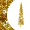 vidaXL Artificial Half Christmas Tree Gold PVC, Steel Tall