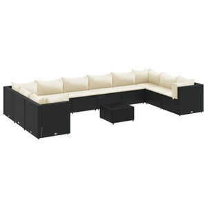 vidaXL Patio Lounge Set Black