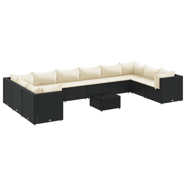 vidaXL Patio Lounge Set Black