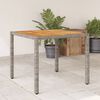 vidaXL Garden Table Gray Poly Rattan Standard square size