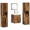 vidaXL Bathroom Furniture Set with Door 4 pcs Old Wood Engineered Wood