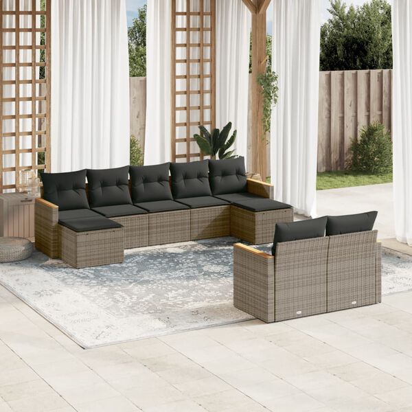 vidaXL Garden Sofa Set Grey