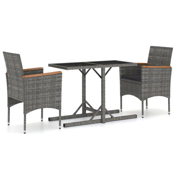 vidaXL Dining Set Grey, Dark Grey, Natural