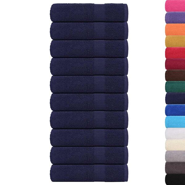 vidaXL Bath Towel Set of 10 Navy Blue 100% Cotton Extra Large
