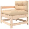 vidaXL Garden Lounge Set Beige Solid pine wood Large Adjustable Armrests