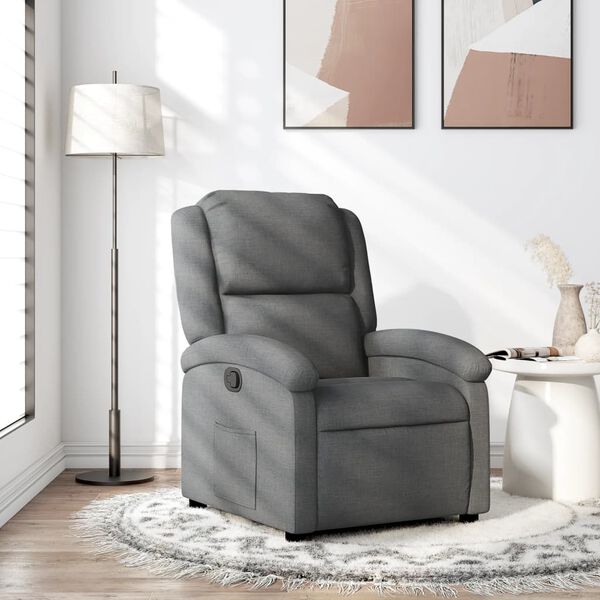 vidaXL Recliner Chair Dark Grey Fabric (100% polyester), metal, plywood