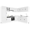 vidaXL Kitchen Cabinet Set Gloss White Engineered Wood, Glass Large