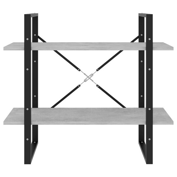 vidaXL Book Cabinet Concrete Gray Engineered Wood 31.5x11.8x27.6 in