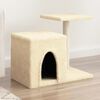 vidaXL Cat Tree Cream Engineered wood, plush, sisal Medium Durable