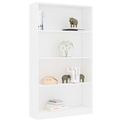 vidaXL 4-Tier Book Cabinet White 31.5"x9.4"x55.9" Chipboard