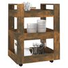 vidaXL Kitchen Trolley Smoked Oak 23.6x17.7x31.5" Engineered Wood