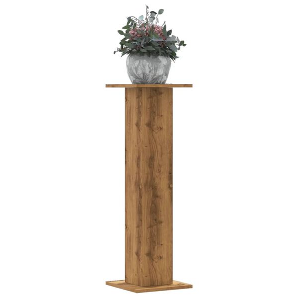 vidaXL Plant Stands 2 pcs Artisian Oak 11.8x11.8x37.4" Engineered Wood