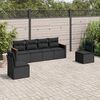 vidaXL Garden Sofa Set Black PE rattan, Powder-Coated Steel 6-Piece