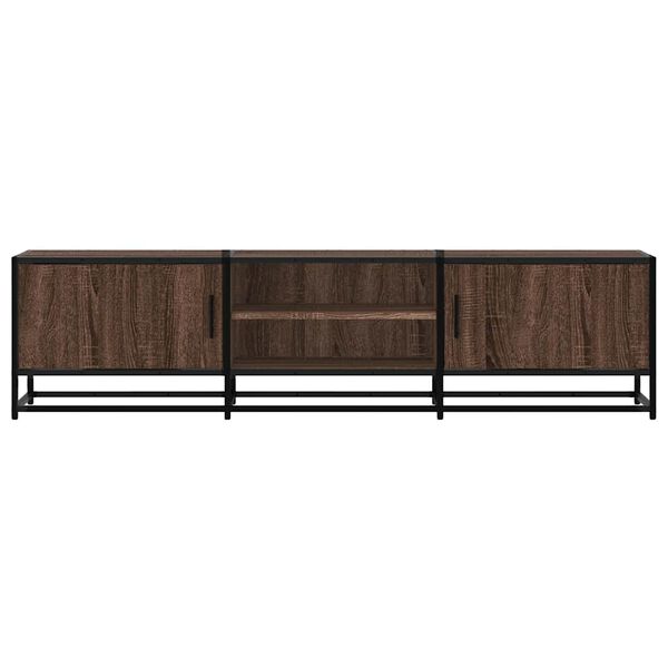 vidaXL TV Cabinet Brown oak Engineered wood, Metal Large TV Cabinet