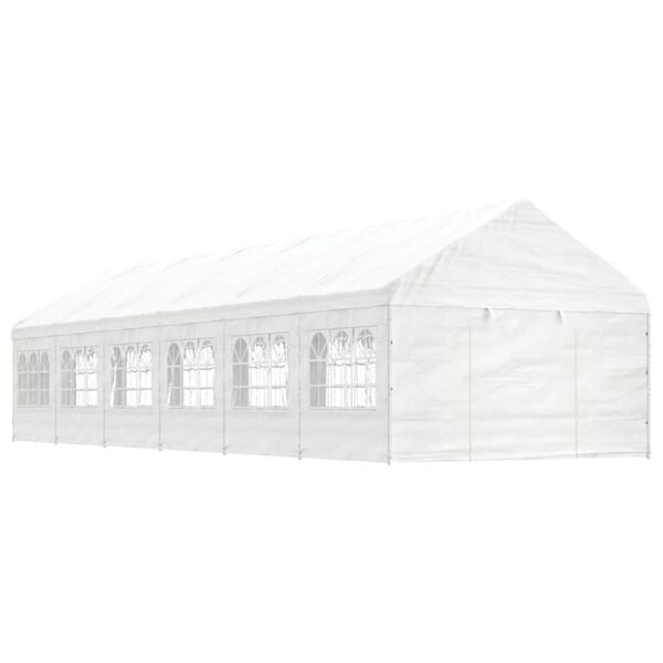 vidaXL Gazebo with Roof White 43.9'x13.4'x10.6' Polyethylene