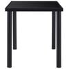 vidaXL Dining Table Black Tempered Glass, Powder-Coated Metal