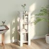 vidaXL Book Cabinet White Solid Pine Wood Medium Book Cabinet