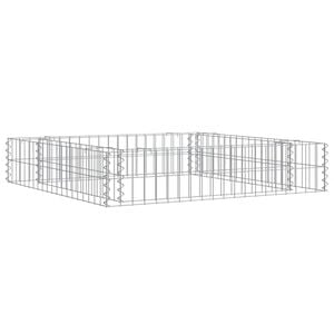 vidaXL Gabion Raised Bed Silver Galvanized steel 39.4x39.4x7.9 in
