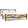 vidaXL Bed Frame Multicolor Solid reclaimed wood 55.1x78.7 in