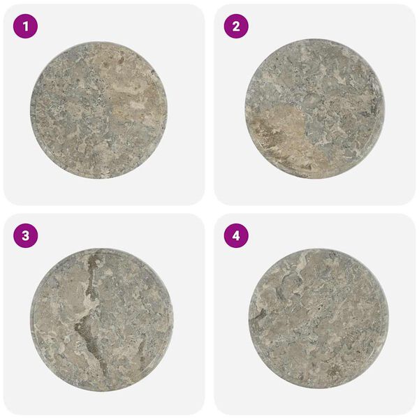 vidaXL Table Top Gray &Oslash;15.7"x1" Marble