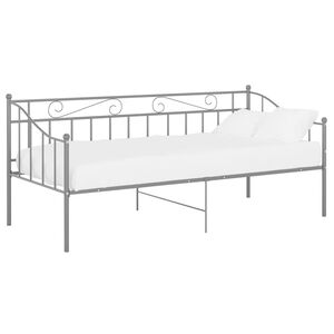 vidaXL Sofa Bed Frame Gray Powder-coated metal Single