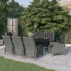 vidaXL Garden Dining Set Light Grey, Black