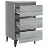 vidaXL Bed Cabinet Set of 2 Grey sonoma Engineered wood, metal Medium